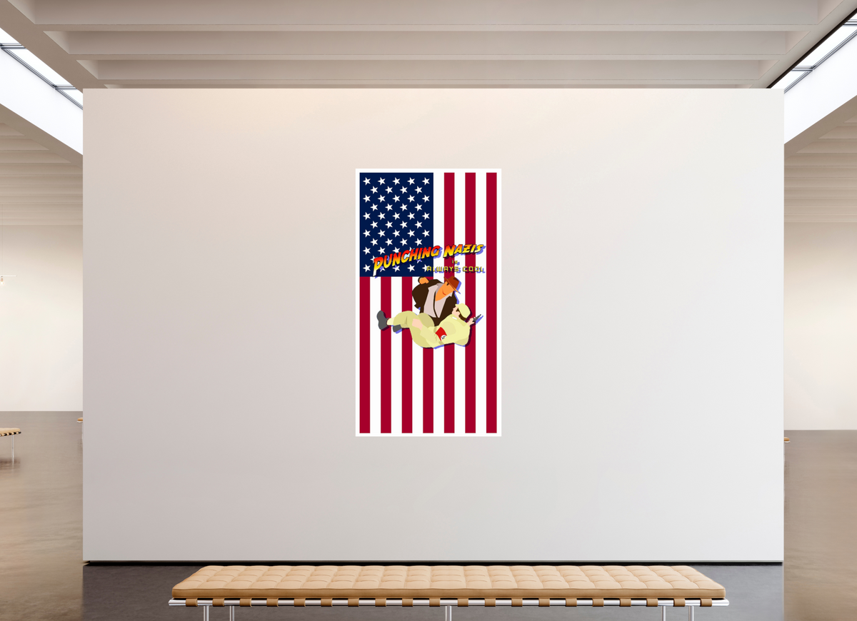 43 x 79″, WW ALUM Punch a Nazi is Cool