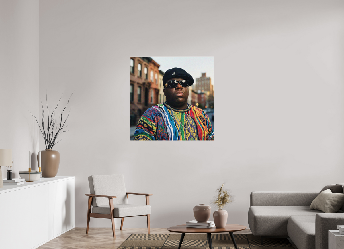 40 x 40″, Complete Biggie Smalls, Brooklyn 1994.