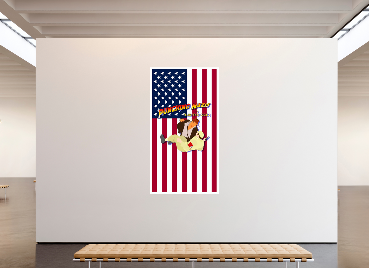 47 x 86.3″, WW ALUM Punch a Nazi is Cool