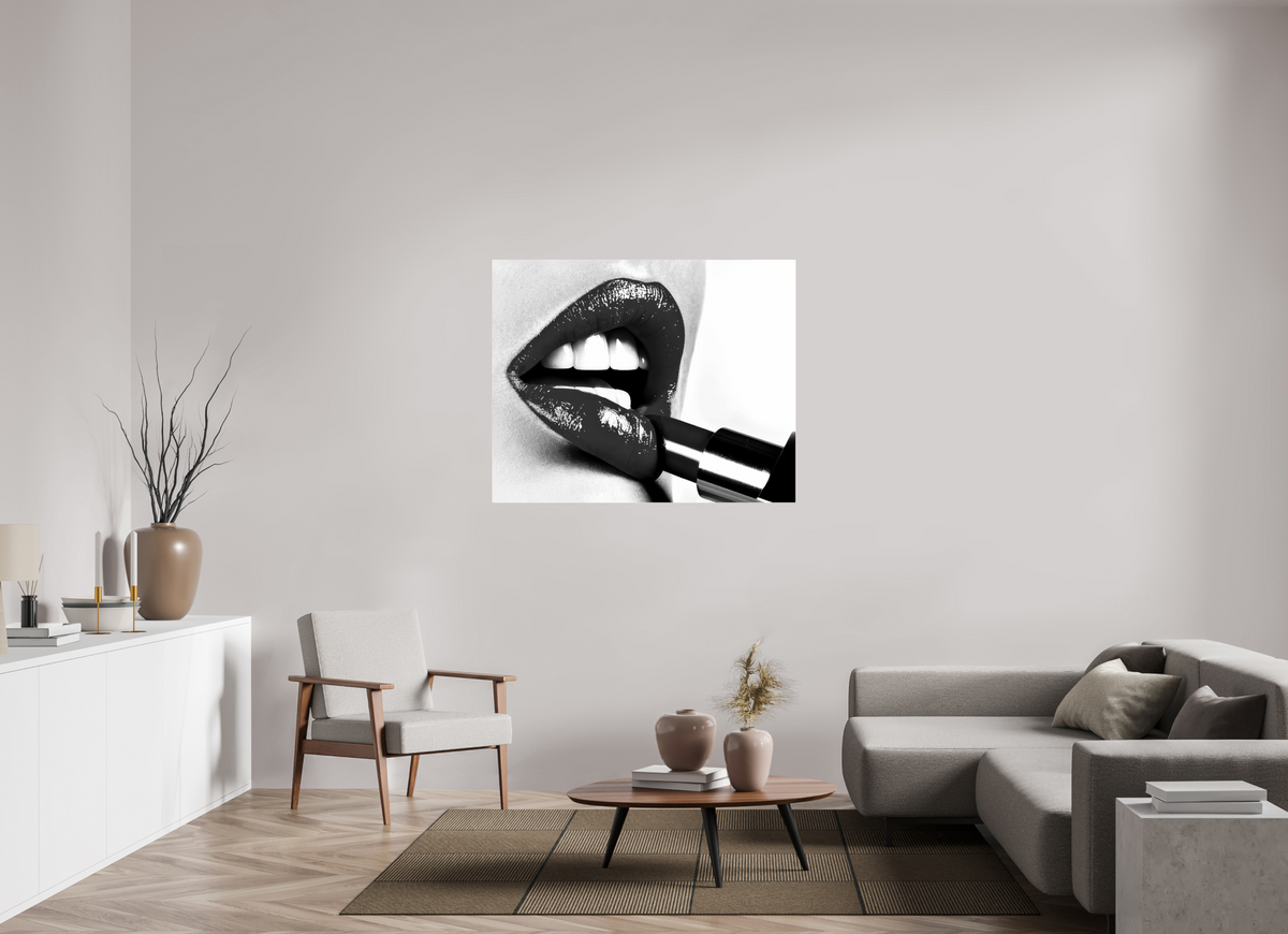 48.7 x 39″, Photo Print Under Acrylic Glass Roberto Rabanne, Lip Stick, Rome 1997