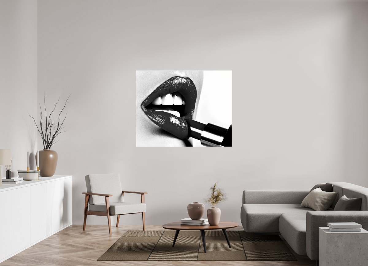 53.7 x 43″, Photo Print Under Acrylic Glass Roberto Rabanne, Lip Stick, Rome 1997