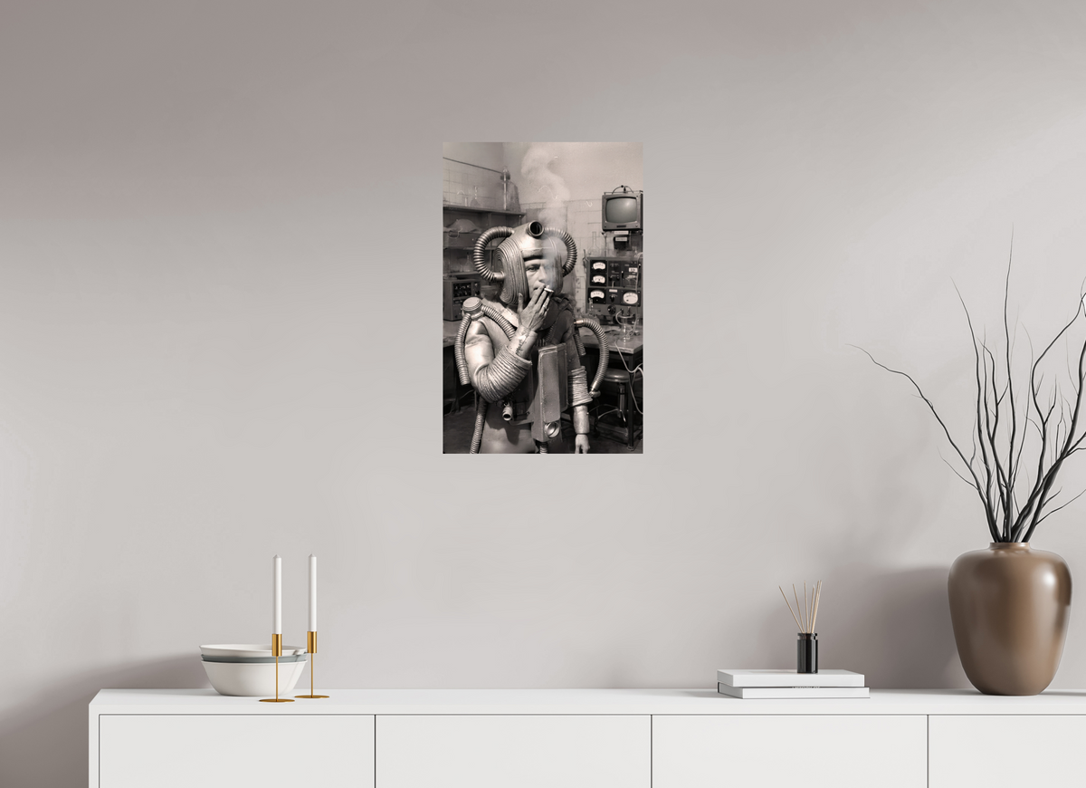 16 x 24.9″, WW ALUM Smoking Robot, 1999