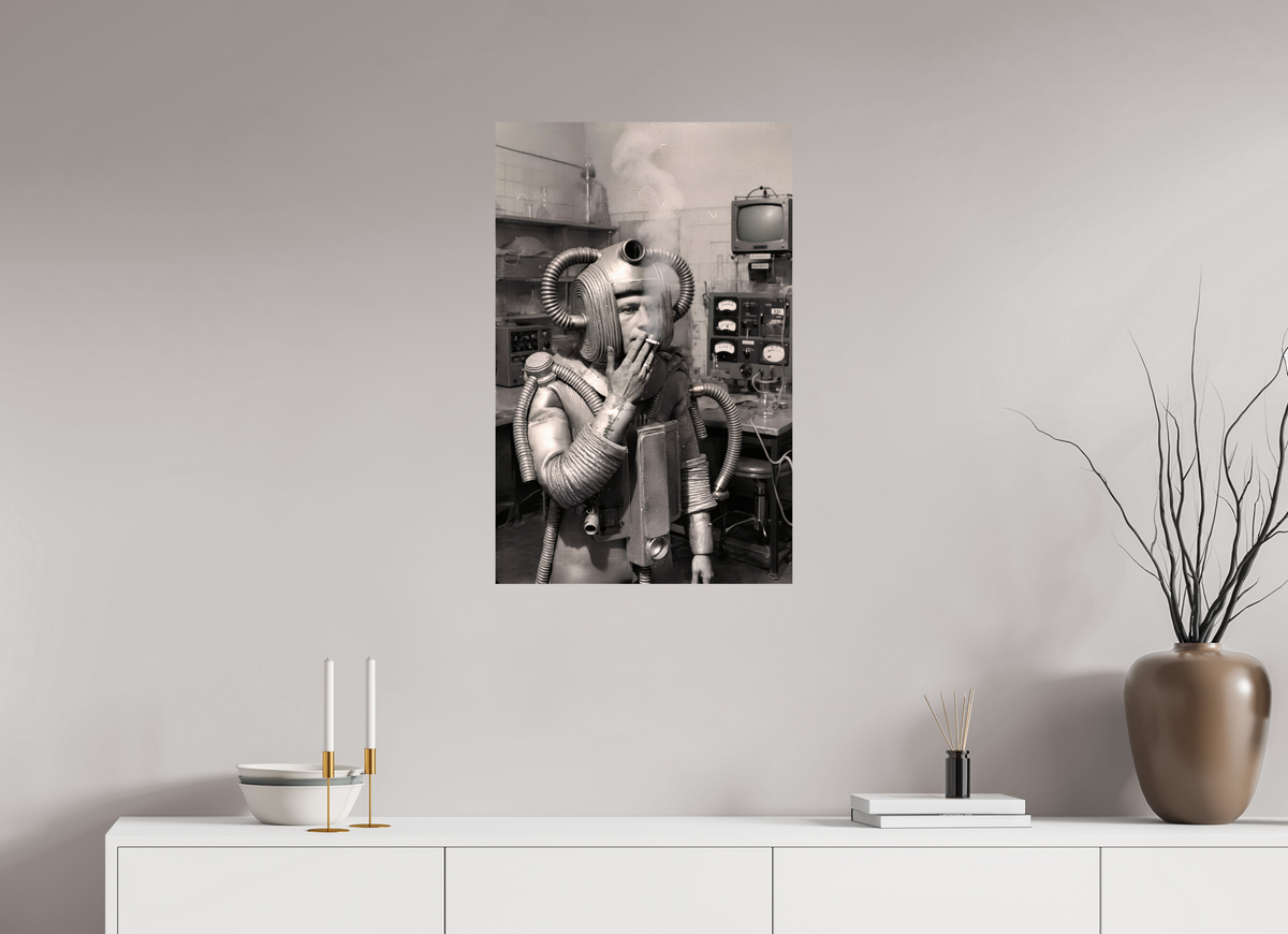 20 x 31.1″, WW ALUM Smoking Robot, 1999