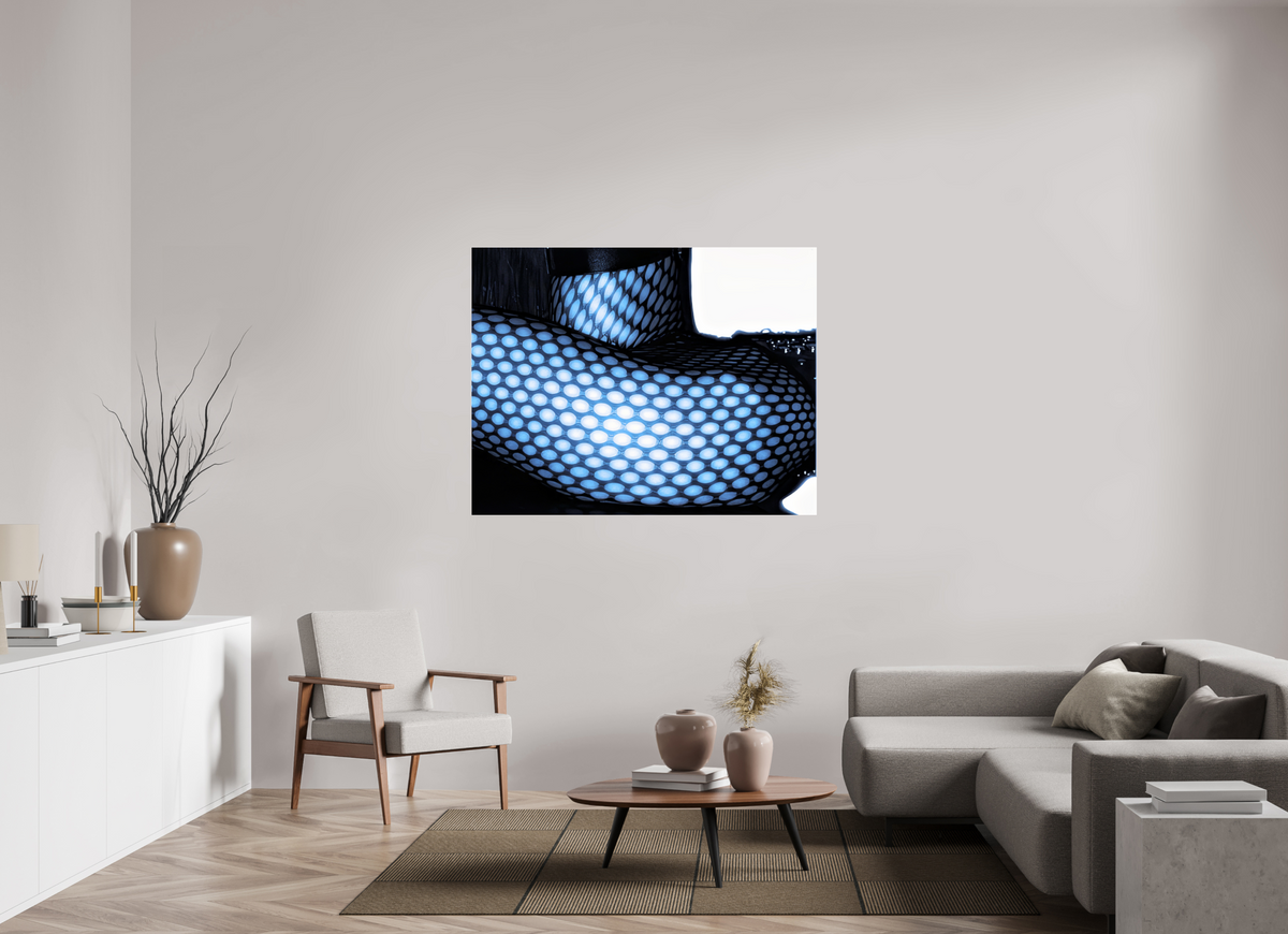 55.4 x 43″, Complete Roberto Rabanne, Fishnet, Paris 1999